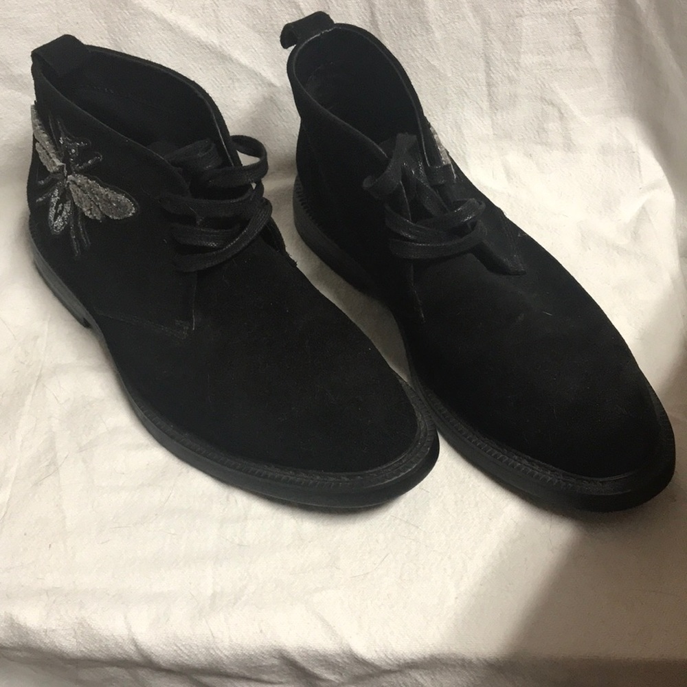 INC Black Suede Chukka with Embroidered Fly 🪰